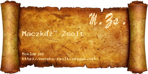 Maczkó Zsolt névjegykártya